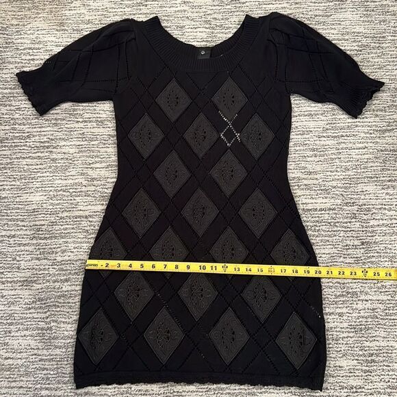 NWT LoveShackFancy KATARA KNIT BLACK MINI DRESS Large - Picture 12 of 16